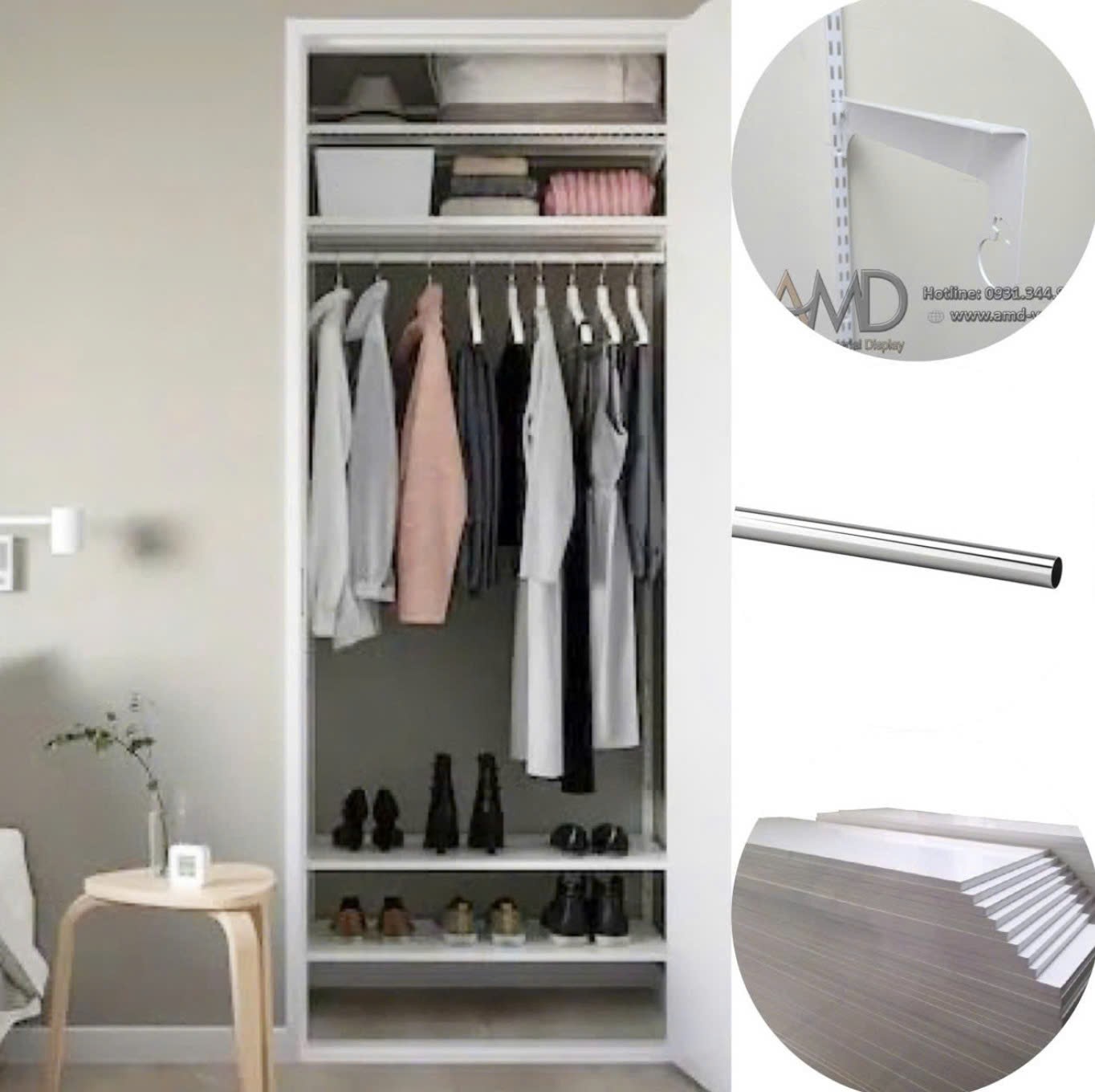 Bộ kệ quần áo AMD – Tinh chỉnh lại không gian, làm mới chính bạn