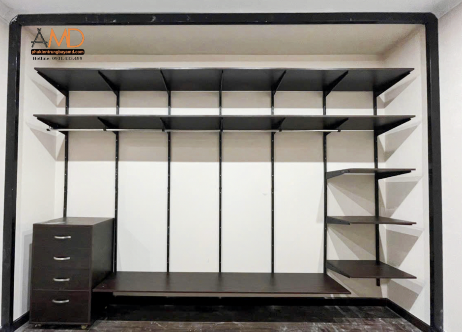 BỘ KỆ QUẦN ÁO AMD, GIẢI PHÁP CHO MẢNG TƯỜNG PHÒNG BẠN