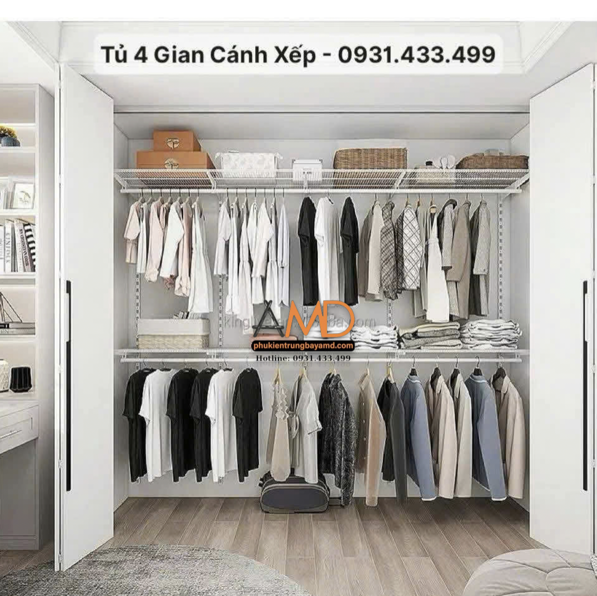 Outfit chờ sẵn mỗi sáng, căn phòng tinh gọn mỗi ngày với bộ kệ quần áo AMD