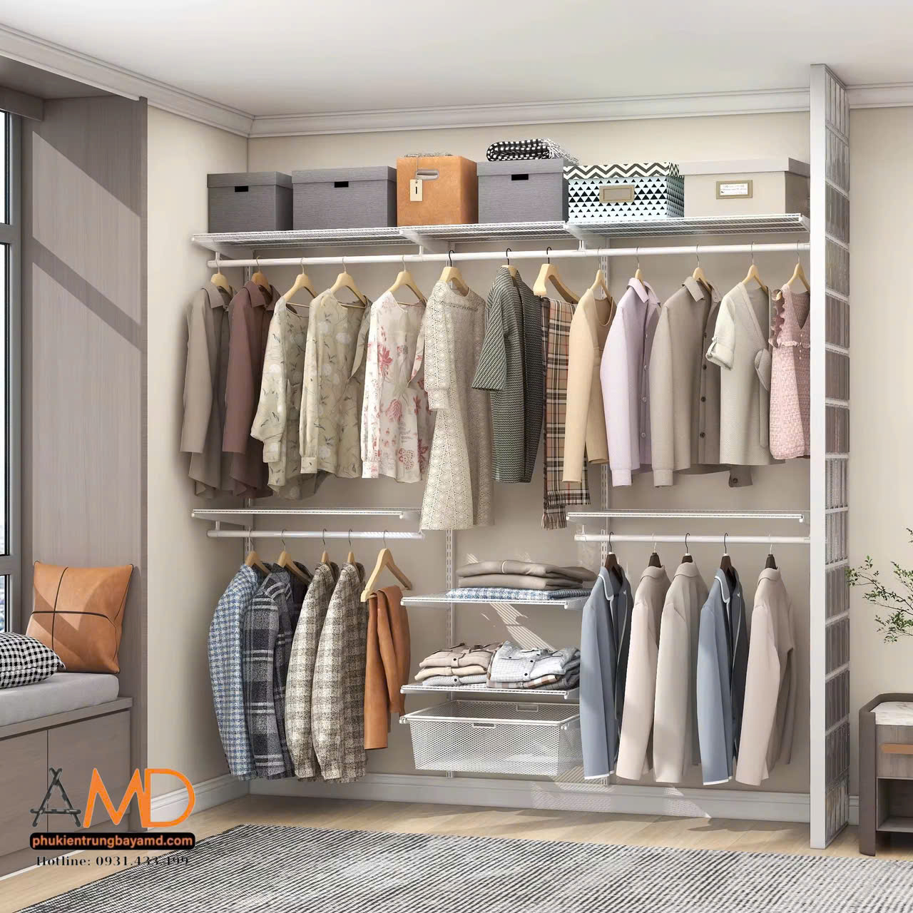 Chọn bộ kệ quần áo thanh ray AMD – Chọn sự yên tâm cho cả gia đình