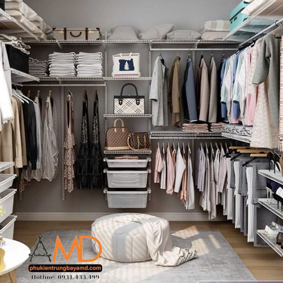 KỆ QUẦN ÁO THANH RAY AMD – tiết kiệm diện tích, tăng tối đa công năng sử dụng cho mọi không gian sống.